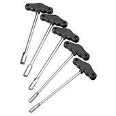 Jeu clés 6 pans poignées T, 5 piéces