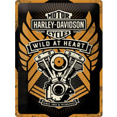 Targa metallica Harley-Davidson Wild at Heart, dimensioni: 30x40 cm