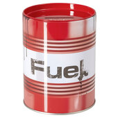 METAL MONEY-BOX *FUEL* DIAMETER 10 CM, HIGH 13CM