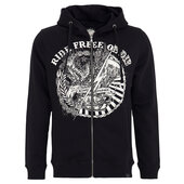 King Kerosin hoodie jacket Ride Free black