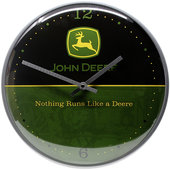 Retro Wallclock John Deere Logo Black and Green