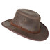 BROWN LEATHER HAT FOLDAWAY OILED COWHIDE