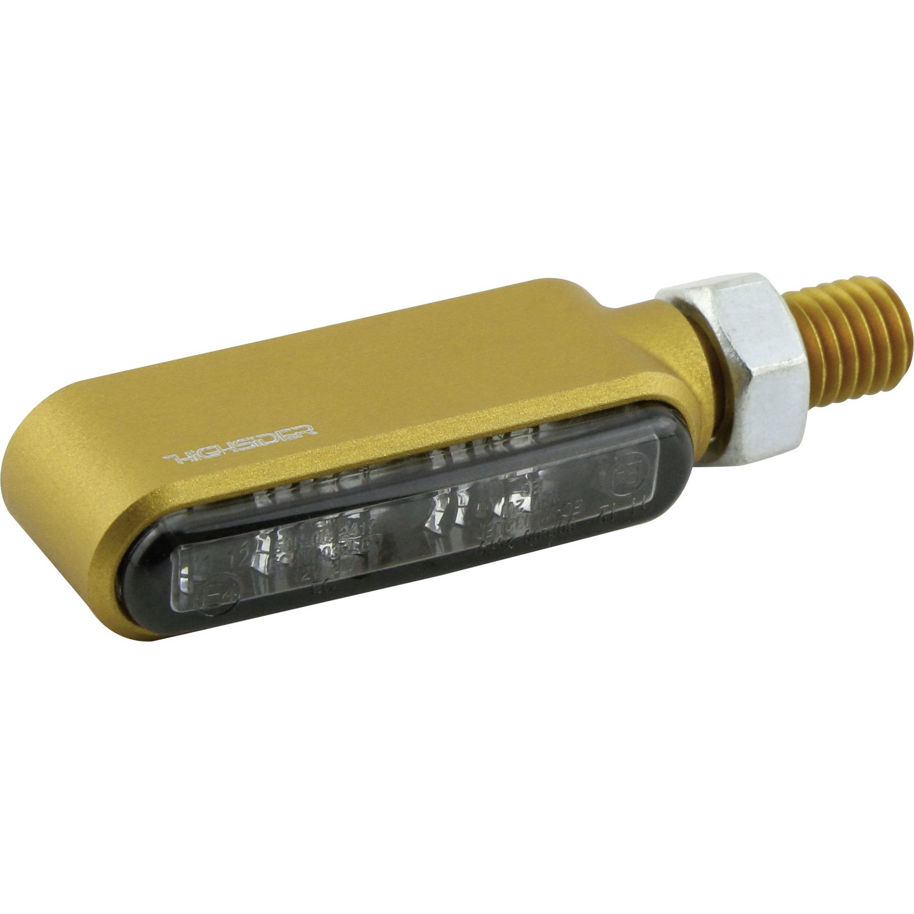 HIGHSIDER CNC LED Blinker LITTLE BRONX, Rot, Getöntes Glas, E-geprüft, Paar, 204