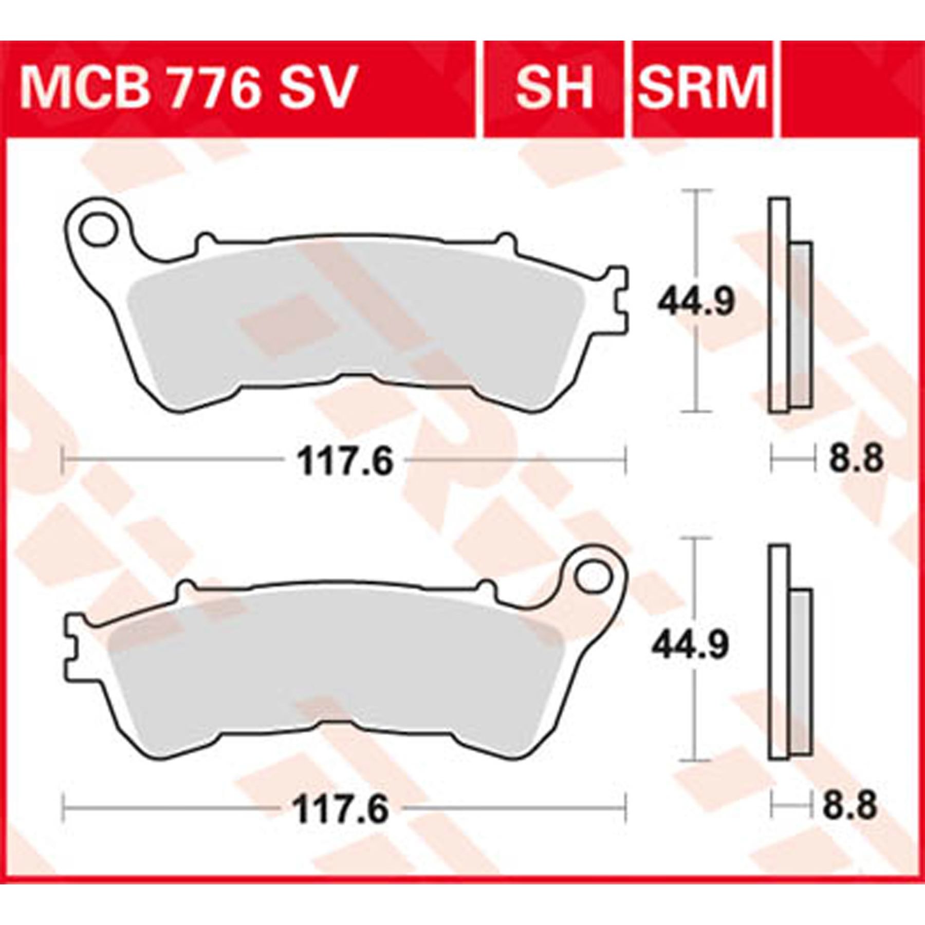 Plaquettes de frein TRW MCB 627
