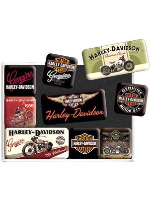 Vintage Look Harley Davidson Motorbike Retro Metal Fridge Magnet New 21 cms Long 