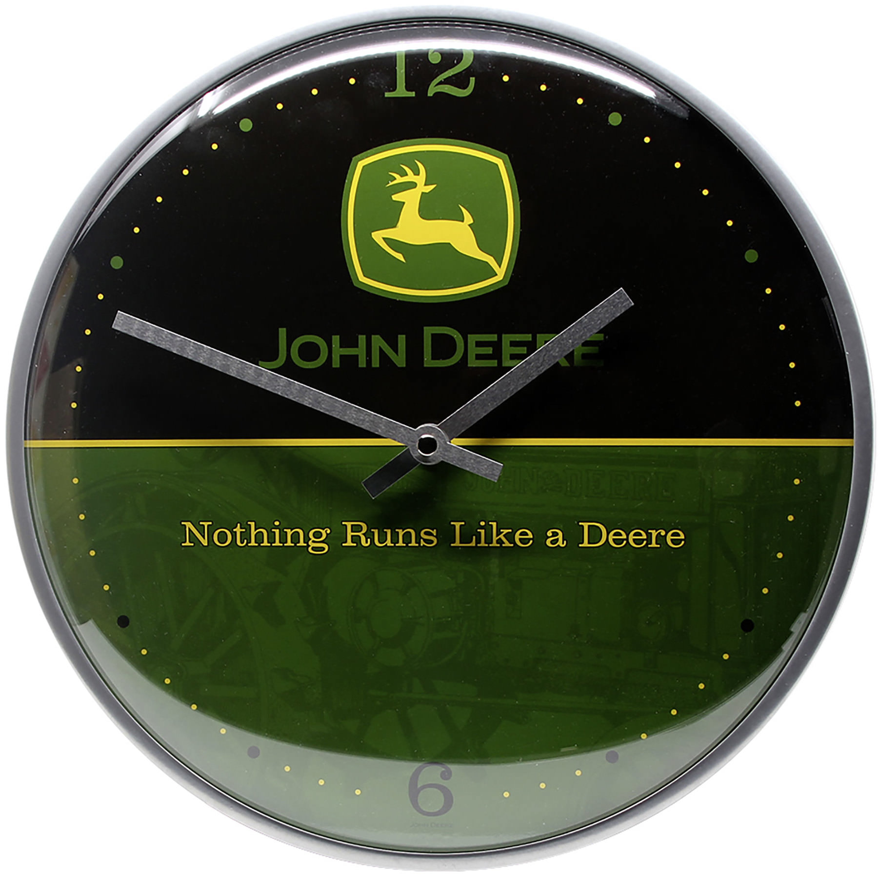Buy Retro Wallclock John Deere Logo Black And Green Louis