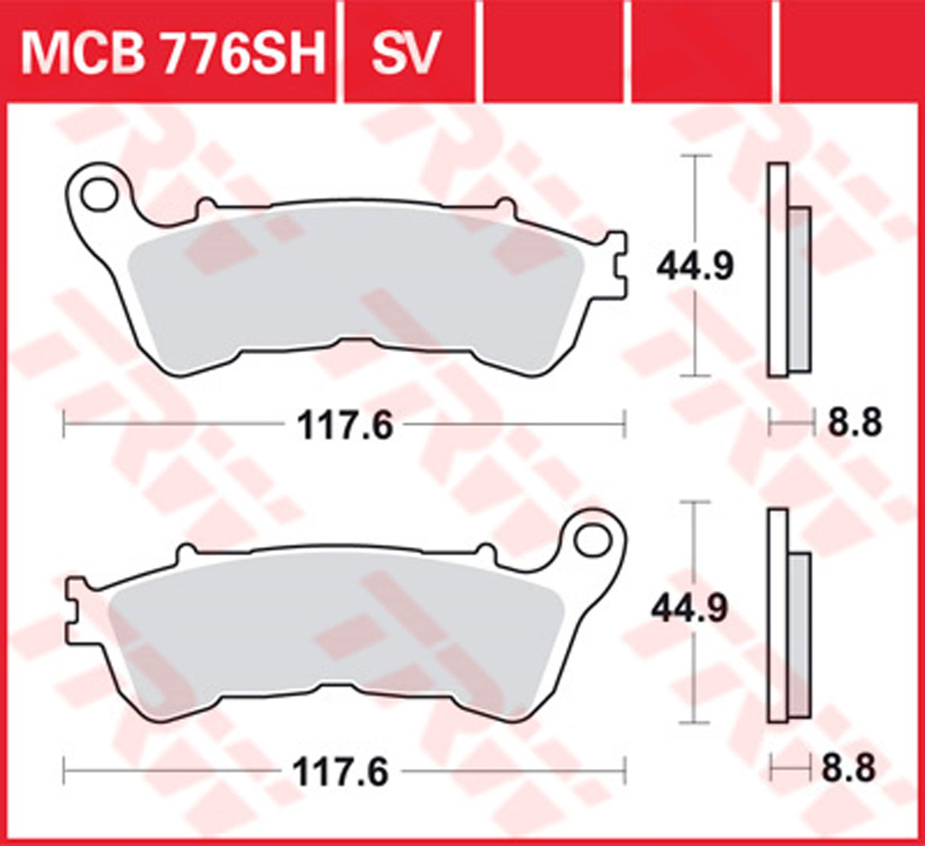 Buy Trw Brake Pads Sinter Mcb 776 Sv Louis Motorcycle Clothing And Technology