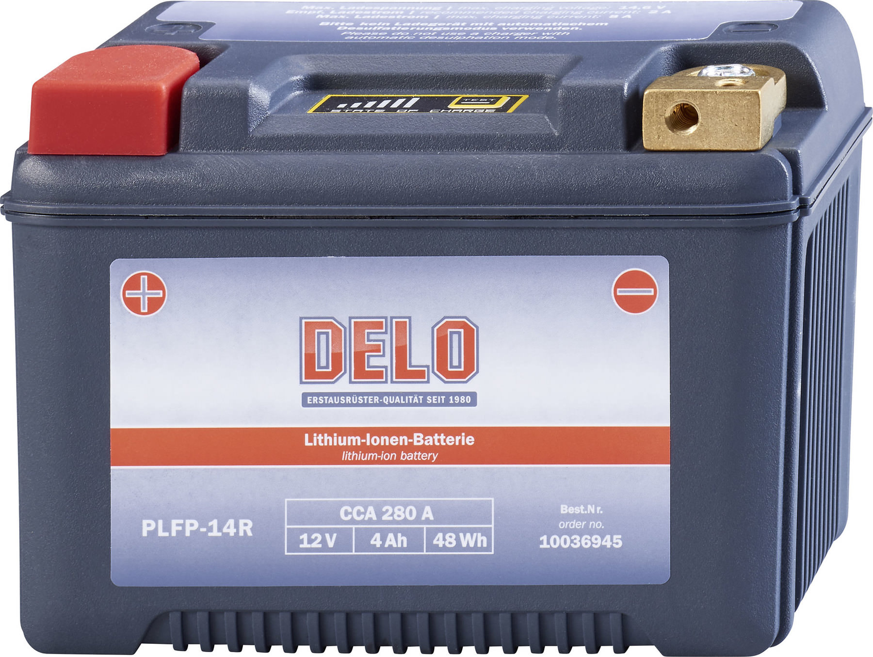 DELO LITHIUM-ION BATTERY PLFP-14R 12V/4AH,CCA 280A Louis motorcycle clothing and technology