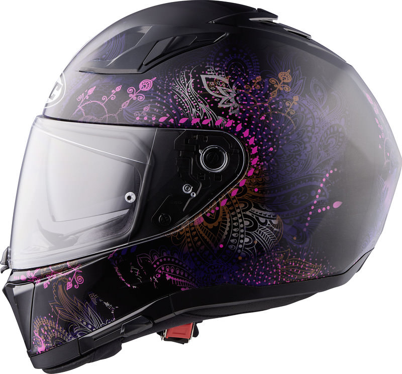 HJC I70 Varok Motorcycle Motorbike Full Face Helmet Black Pink Purple 
