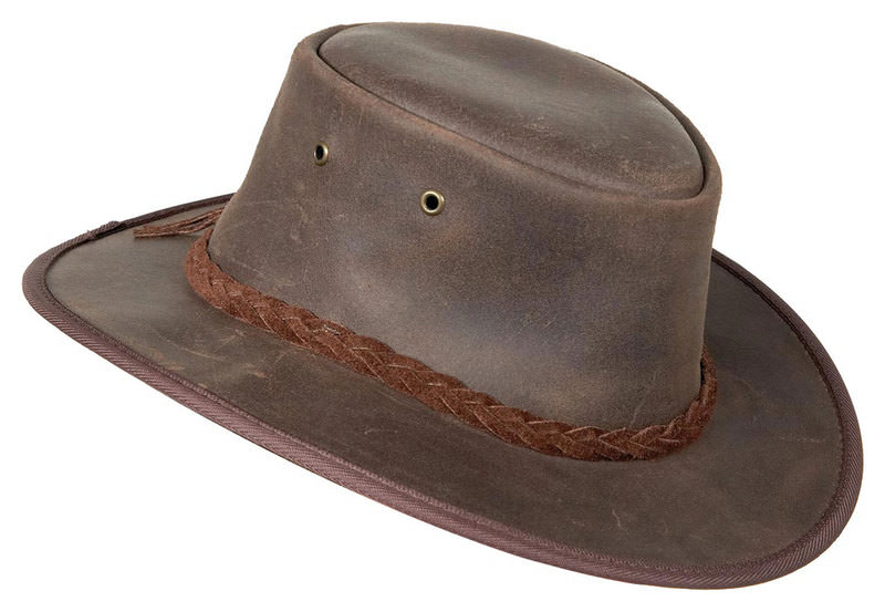 BROWN LEATHER HAT
